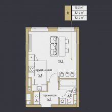 Студии в ЖК Новая губерния, 32.40 м²