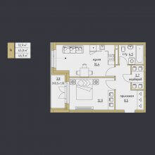 1-комн. квартира в ЖК Новая губерния, 46.90 м²