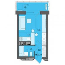 Студии в ЖК Ясно дом на Есенина 9а, 22.58 м²