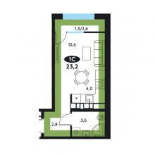 Студии в ЖК Руна Парк, 23.20 м²