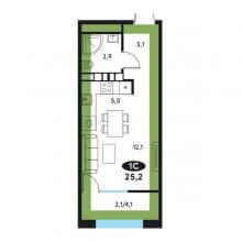 Студии в ЖК Руна Парк, 25.20 м²