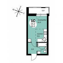 Студии в ЖК Дом Скворцы, 26.20 м²
