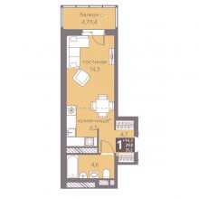 Студии в ЖК Теплые кварталы Погода, 31.20 м²