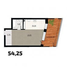 Студии в ЖК Курья Парк, 54.25 м²
