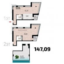 Студии в ЖК Курья Парк, 147.09 м²