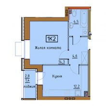 1-комн. квартира в ЖК Гончарова, 37.00 м²