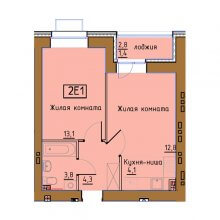 2-комн. евро квартира в ЖК Гончарова, 39.50 м²