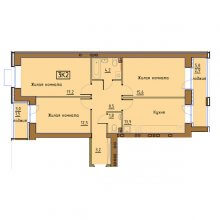 3-комн. квартира в ЖК Гончарова, 81.30 м²