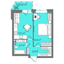 1-комн. квартира в ЖК Urban Park, 38.40 м²