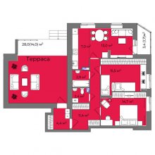 3-комн. квартира в ЖК Urban Park, 87.00 м²