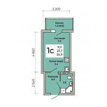 Студии в ЖК Семья, 24.90 м²