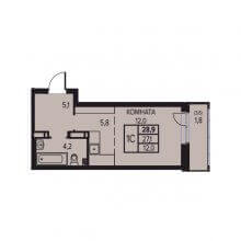 Студии в ЖК Аква (Aqua), 28.90 м²