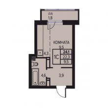 Студии в ЖК Аква (Aqua), 24.10 м²