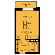 Студии в ЖК Uno, 25.90 м²