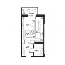 Студии в ЖК Art House, 29.03 м²