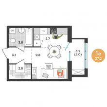 Студии в ЖК Орсо дом на Садовом, 27.20 м²