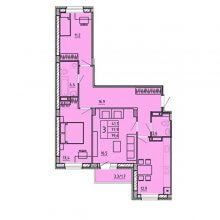 3-комн. квартира в ЖК Гайва Парк, 79.60 м²