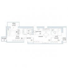3-комн. евро квартира в ЖК Дом Симпл, 65.70 м²