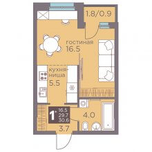 Студии в ЖК Теплые кварталы Погода, 30.60 м²