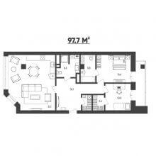 2-комн. квартира в ЖК Москва, 97.70 м²
