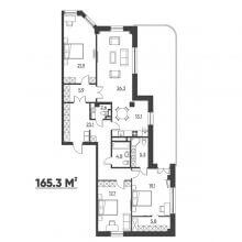 4-комн. квартира в ЖК Москва, 165.30 м²