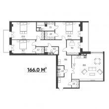5 и более квартира в ЖК Москва, 166.00 м²