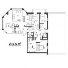5 и более квартира в ЖК Москва, 202.50 м²