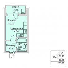 Студии в ЖК Свои люди, 25.81 м²