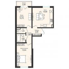 2-комн. квартира в ЖК Новая Пермь, 47.40 м²