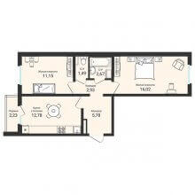2-комн. квартира в ЖК Новая Пермь, 52.80 м²