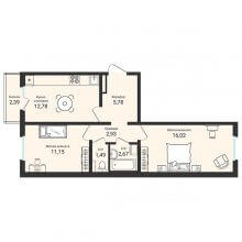 2-комн. квартира в ЖК Новая Пермь, 52.80 м²