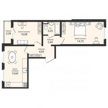 2-комн. квартира в ЖК Новая Пермь, 53.80 м²