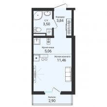 Студии в ЖК Новая Пермь, 23.60 м²