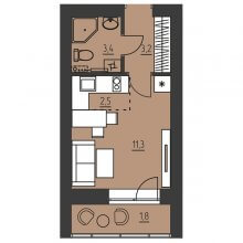 Студии в ЖК Событие, 22.20 м²