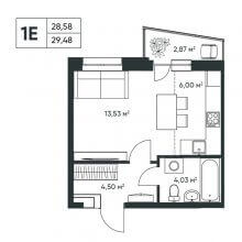 Студии в ЖК Опера, 29.48 м²