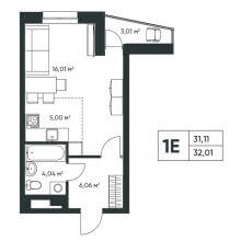 Студии в ЖК Опера, 32.01 м²