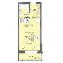 Студии в ЖК Energy of life, 26.30 м²