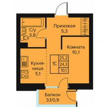 Студии в ЖК Urban Life, 25.20 м²