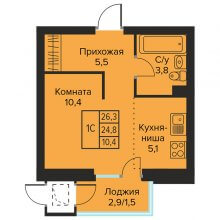 Студии в ЖК Urban Life, 26.30 м²