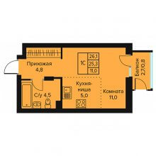 Студии в ЖК Urban Life, 26.10 м²