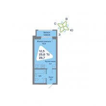 Студии в ЖК Миниполис, 26.70 м²
