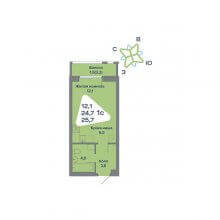 Студии в ЖК Миниполис, 25.70 м²