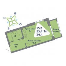 Студии в ЖК Миниполис, 24.40 м²