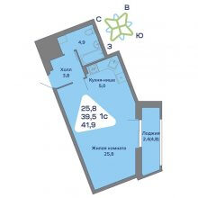 Студии в ЖК Миниполис, 41.90 м²