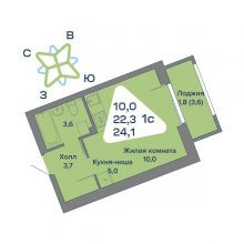 Студии в ЖК Миниполис, 24.10 м²