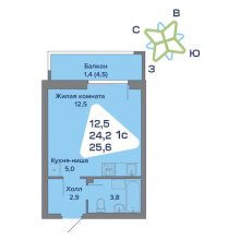 Студии в ЖК Миниполис, 25.60 м²