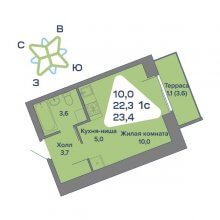 Студии в ЖК Миниполис, 23.40 м²