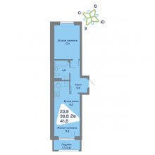 2-комн. евро квартира в ЖК Миниполис, 41.50 м²