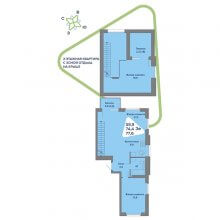 3-комн. евро квартира в ЖК Миниполис, 77.60 м²
