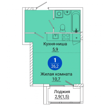 Студии в ЖК Веларт, 26.20 м²